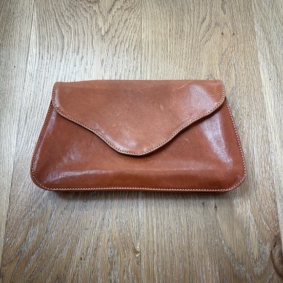 APC Paris leather bag purse with chain or as clutch tan brown - Picture 10 of 12